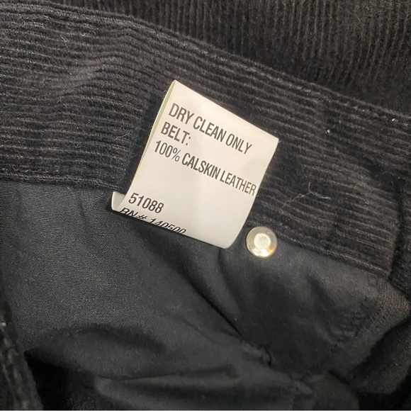 RtA Dexter Black Corduroy Belted Straight Leg Pants - Picture 11 of 11